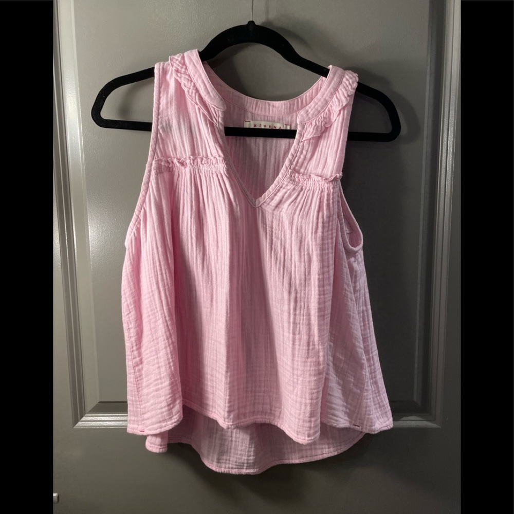 Xirena Size Medium Pink V Cotton tank top.